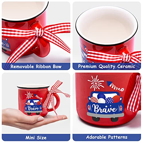4Th Of July Decorations, Mini Coffee Mugs Patriotic Independence Day For Tiered Tray Decor Small Espresso Cups Farmhouse Rustic Home Kitchen Fireworks Centerpieces Housewarming Gift Idea Set Of 3 #TOP2