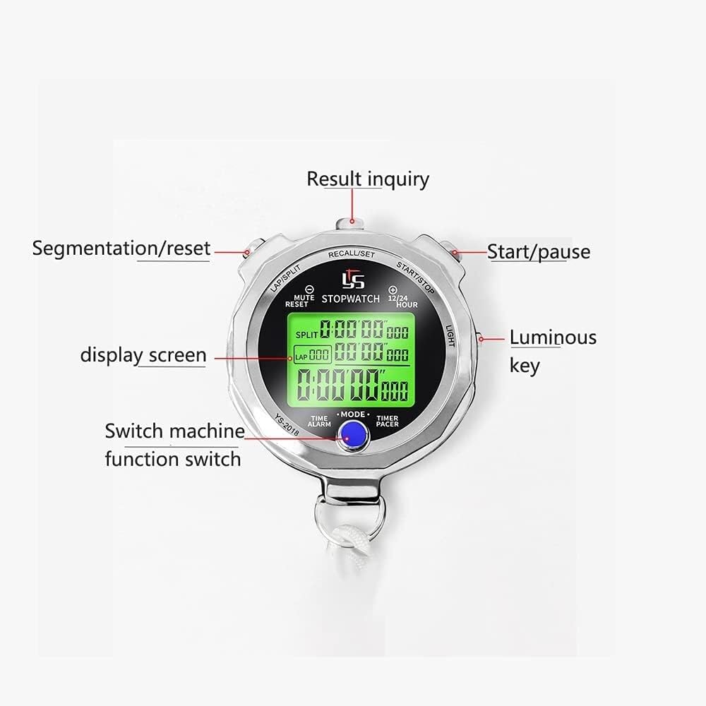 MDybf Cronometro con Memoria, Cronometro Digitale, 30 Giri, con retroilluminazione, Nuoto, Pallacanestro, Formazione Professionale, Allenamento, Segmento, Segmento Totale