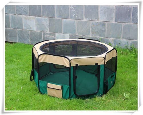 Pingkay 60"Portable Soft Pet Playpen Soft Side Play Pen Dog Kennel Cat Fence with Panel 23" Lx39"W