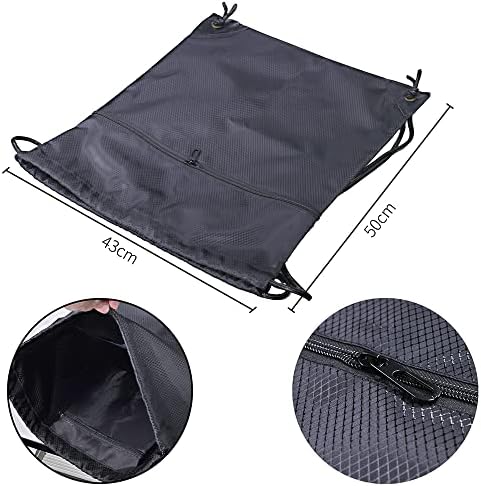 DBOO Drawstring Bag Backpck with Outside Zipper Large Sport Gym Bag Gym Sack Waterproof Drawstring Sport Backpack for Sports School Beach Holidays Swimming Travel