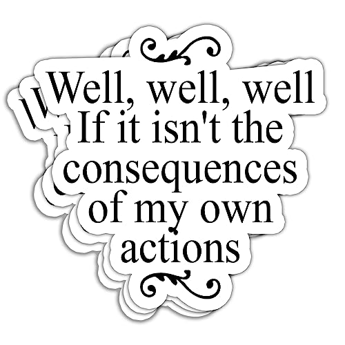 MAIANEY (3 Pcs) If It Isn't The Consequences of My Own Actions Sticker Funny Sarcastic Quote Stickers Funny Joke Stickers Meme Quotes Humor Funny Gifts Decorations Laptop Bottle Window Car 3"x4"