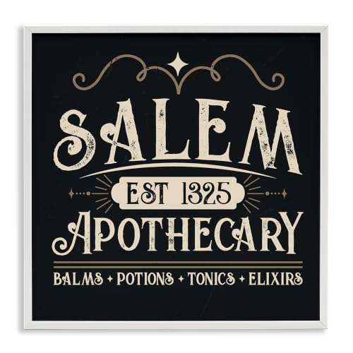 Salem Apothecary Vintage Witch Sign, 12 x 12 Inch Framed Giclée Print