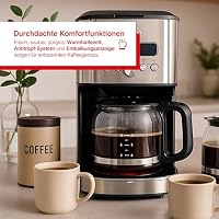 Solis Aroma Brewer Filterkaffeemaschine Typ 1021 – Frisch gebrühter Kaffee auf Knopfdruck, mit Timer, Aromawahlschalter, 1,8L Wassertank, Warmhaltefunktion, Edelstahl-Design, Glaskanne & Dosierlöffel – Ansicht 5