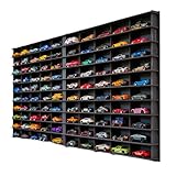 100 Car 1/64 Model Car Display Case, Toy Car Storage Organizer, Cars Storage Showcase ,Wall Mounted & Durable Die-Cast Car Storage Organizer with Handle for 1:64 Scale Vehicles,(Old Black)