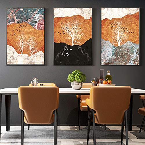 Toile paysage abstrait KEBIA pour habiller un grand mur vide de salon moderne