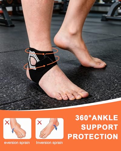 FitDA Sprunggelenkbandage, Ultradünn 1mm Knöchelbandage für Sport und Alltag, Atmungsaktive Leichte Fußbandage, Einstellbares Fußgelenkstütze für Damen und Herren (Rechts, M)