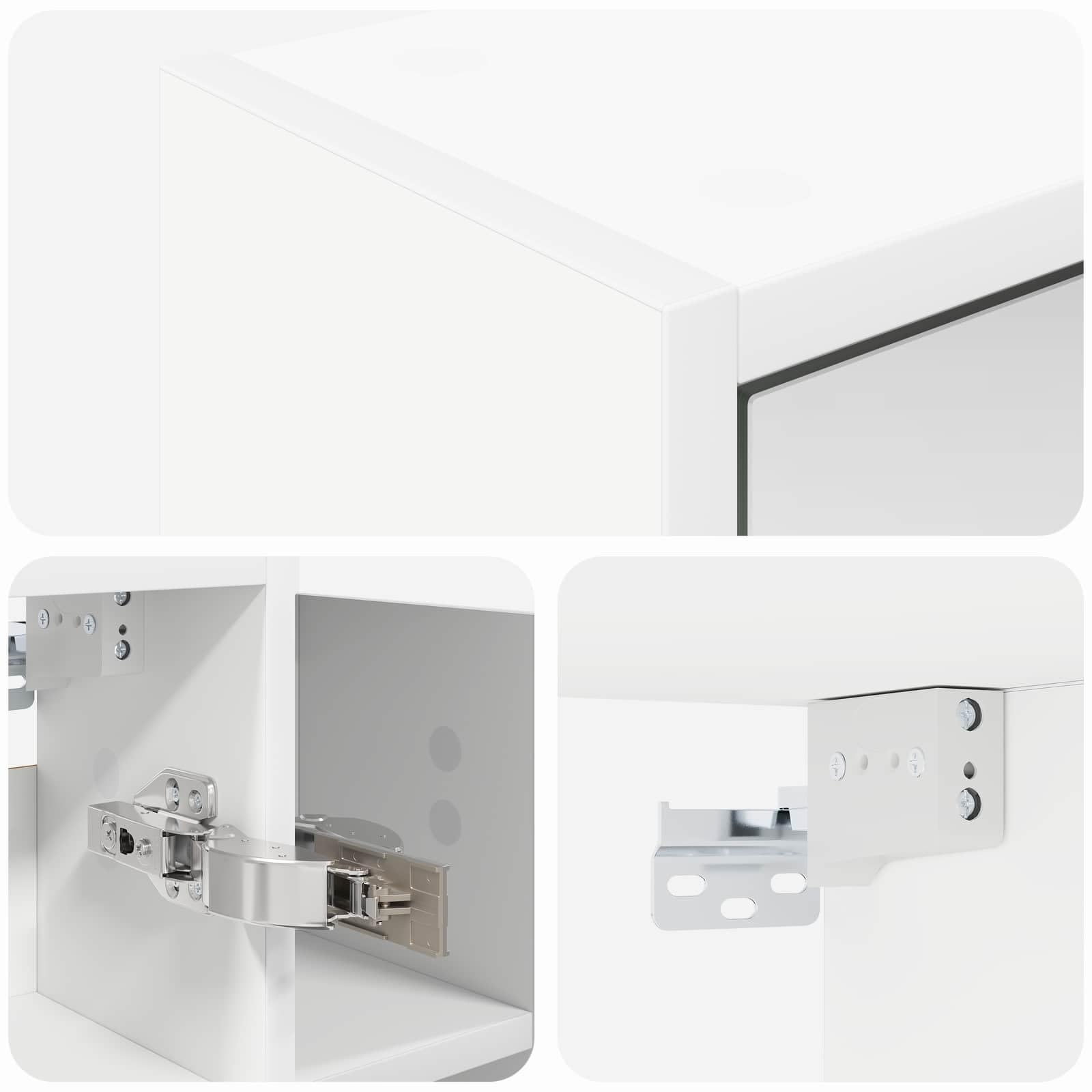 Armadietto da bagno con specchio in legno bianco, 73,5 x 16 x 62,5 cm, con ripiani regolabili, montaggio a parete, per mobili da bagno e salvaspazio nella stanza degli ospiti e nella