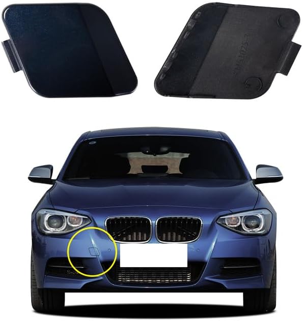 Car Front Bumper Tow Hook Cover Compatible with BMW 1 Series M-Sport F20 Sedan F21 Wagon for 114i 116d 116i 118d 118i 120d 125i 2012 2013 2014 Trailer Cover Cap 51118053828 Small Lid Towing Eye Cap