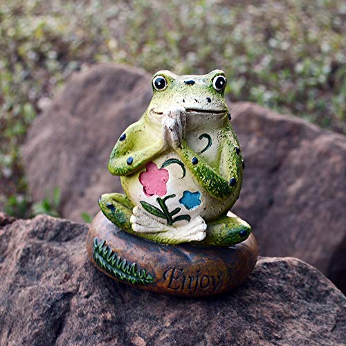 Hodrme Novelty Yoga Frog Figurine-Frog Sitting On Enjoy Stone Sculptures Office Outdoor Decor Garden Statue #TOP3