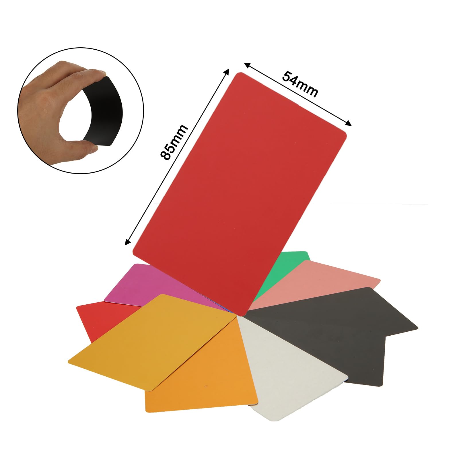 FVIEXE 300-Pack Metal Business Card Blanks - 0.21mm Thick Aluminum Cards For Laser Engraving