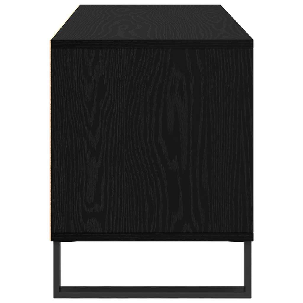 vidaXL Mobile TV con cassetto Rovere Nero 100 x 34,5 x 44,5 cm
