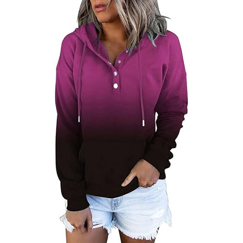 BETTE BOUTIK Womens Casual Hoodies Long Sleeve Drawstring Pullover Hooded Sweatshirts Ladies Basic Blouses Tops with Pocket