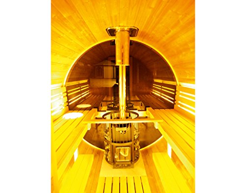 Wolff Finnhaus Saunafass 400 de luxe montiert DS schwarz-3