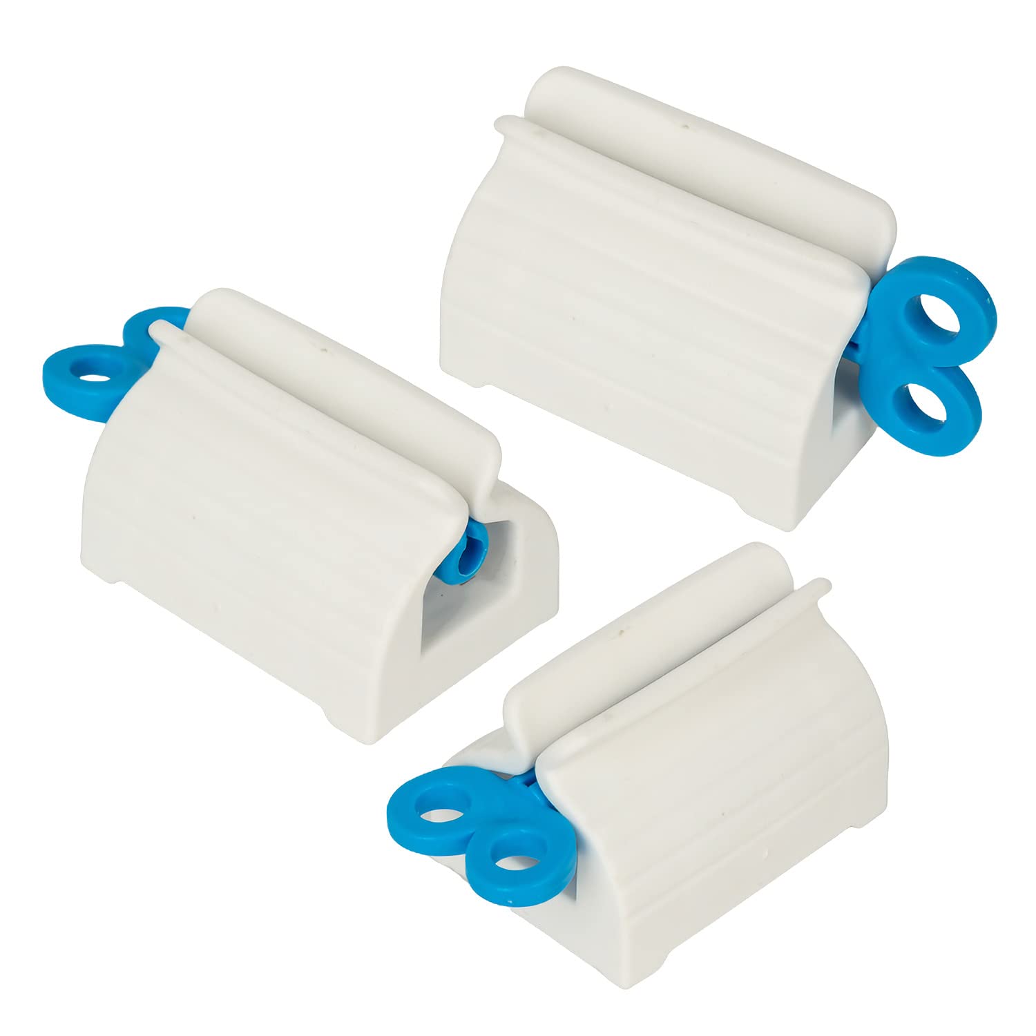 3 Pieces Rolling Tube Toothpaste Squeezer Toothpaste Seat Holder Stand Rotate Toothpaste Dispenser for Bathroom by Mr. Thumbs (blue/3pc)