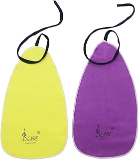 2 pcs Saxophon Reinigungsset für Saxophon and Saxophon Blätter , Professionelle Rohrreinigung mit Kunstleder-Wischern, fusselfrei (Gelb, Lila), Auch für Klarinette/Querflöte