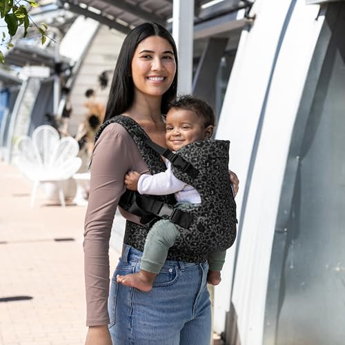 Image of Infantino Flip Advanced 4-in-1 Carrier - Ergonomic, Convertible, face-in and face-Out Front and Back Carry for Newborns and Older Babies 8-32 lbs, Black & Gray Leopard