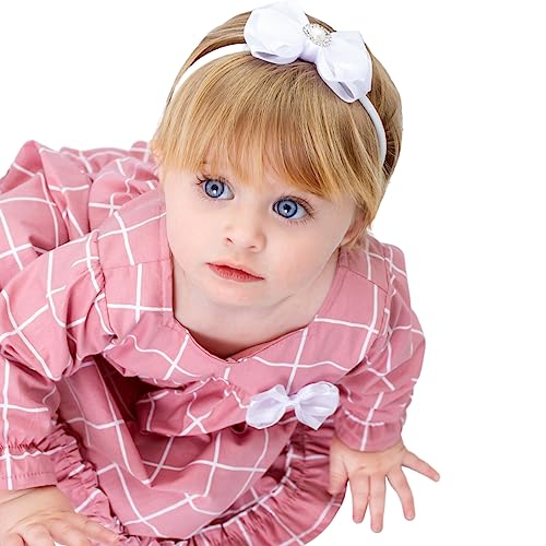 Roupa de Bebê Menina Manga Longa Xadrez Rose com Tiara 100% Algodão Mundo Nina Larissa Tamanhos:M (4