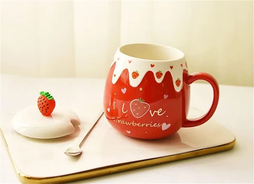 Amazon.co.jp: カップ 500ml いちご コーヒーカップ マグカップ 陶器