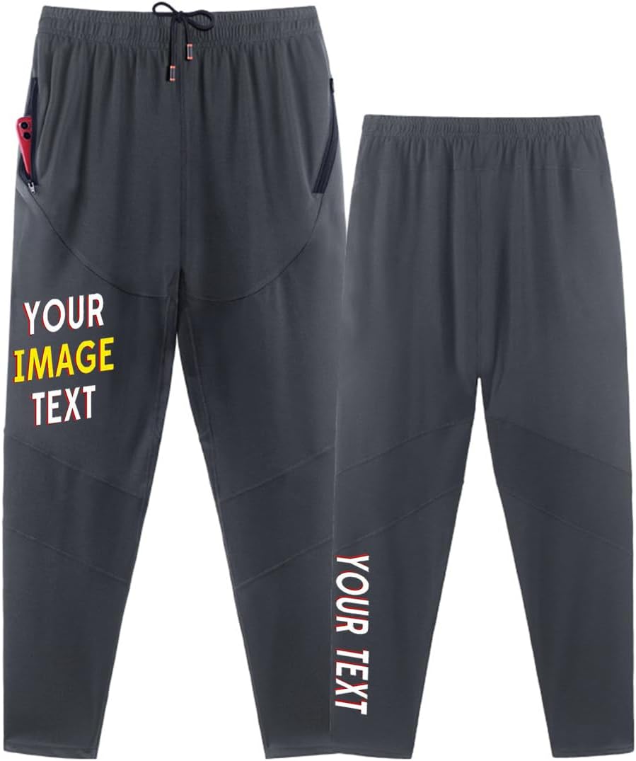 Add Your Number Logo Unisex Workout Pants Lightweight with Zip Pockets