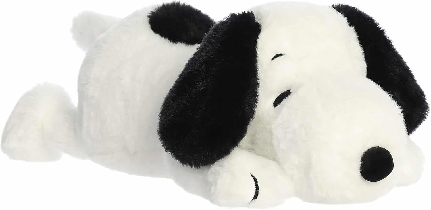 Aurora® Adorable Peanuts® Huggable Snoopy Stuffed Animal - Officially Licensed Toys for All Snoopy Fans - Nostalgic Gift for Adults and Birthday Celebrations - White 17.5 Inches