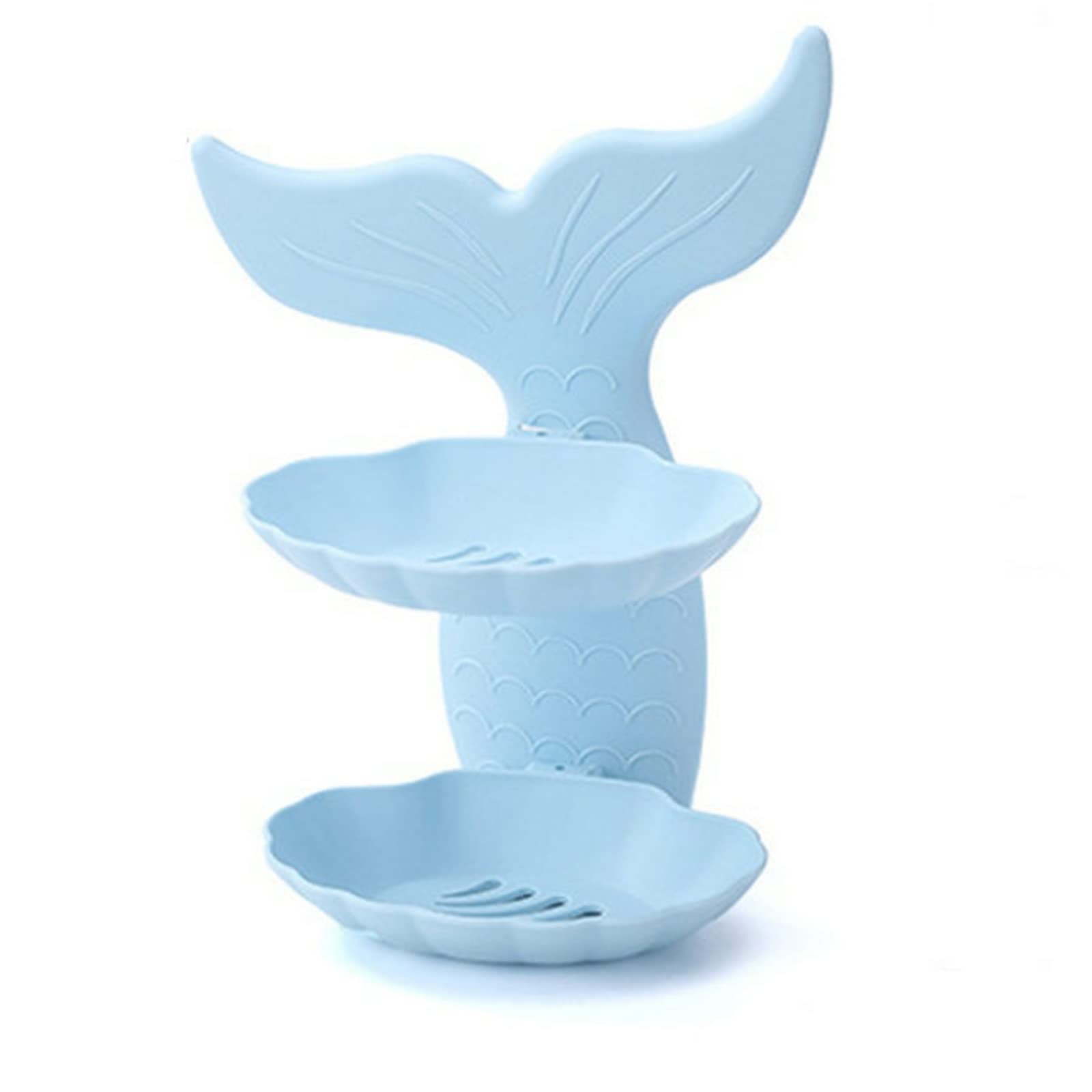 JINGYAN Soap Dishes Double Layers Bathroom Shower Soap Container Dish Box Self Adhesive Sucker Wall Draining Shelf