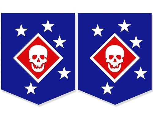 2-Pack: Blue MARSOC Raiders Logo Sticker (us Marine Corps Vinyl Decal for car Cell Phone or Laptop (2.5 inch) USMC LIC.