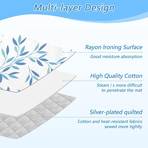Fjdeng Leaves Branches Ironing Pad Cover, Portable Heat Resistant Travel Ironing Blanket With Silicone Iron Pad, 47.2 X 27.6 Inch #TOP3