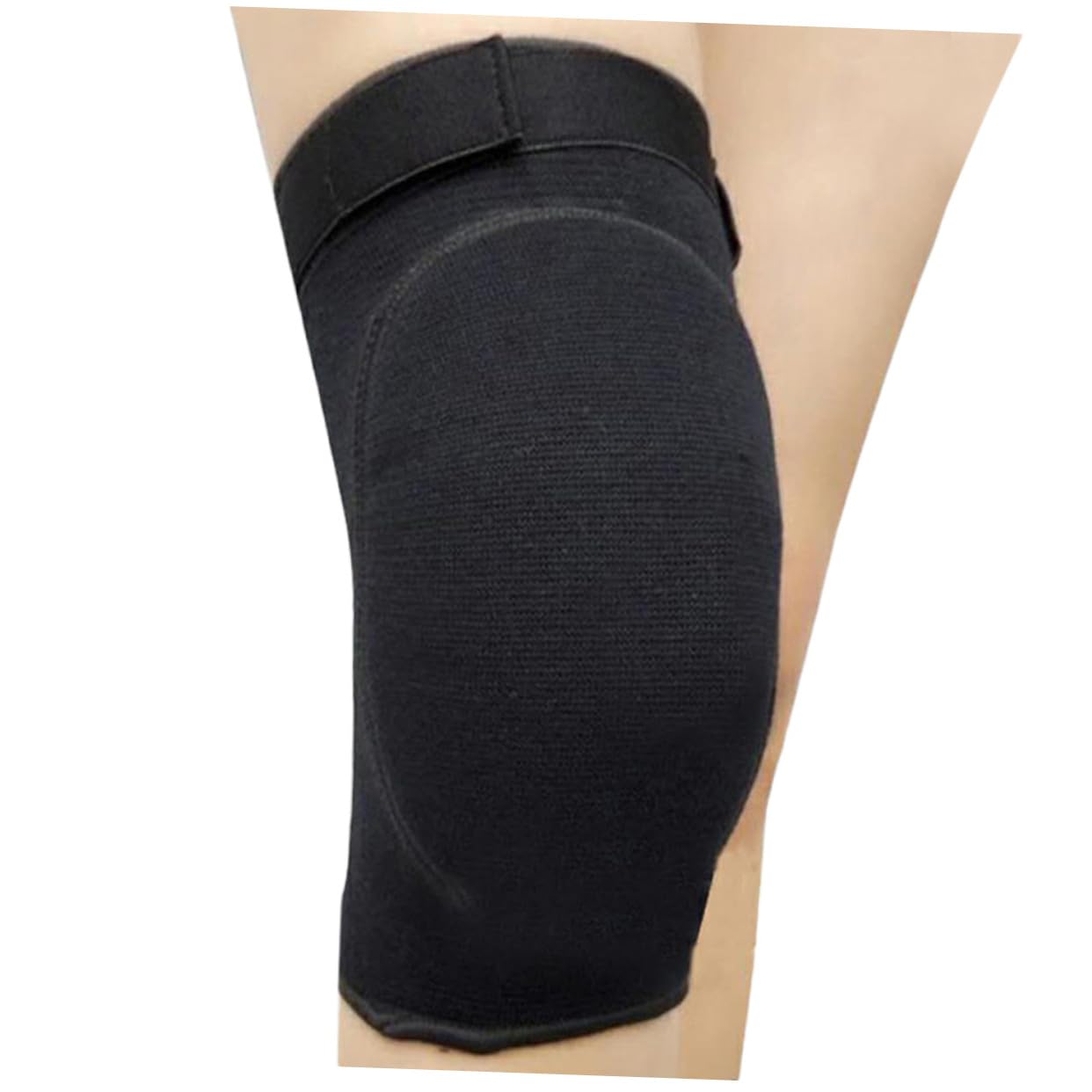 PartyKindom 1Pc Adjustable Knee Support Sleeve for Adults Non Slip Breathable Pressurized Sponge Pad for Volleyball Dance Basketball More Black