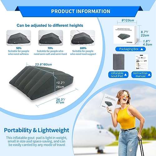 image for Inflatoast Leg Pillow,Elevation Pillow,Wedge Pillow Post Surgery,Wedge