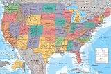 Poster, NEU Landkarten - Poster - United States of America Map + Ü-Poster