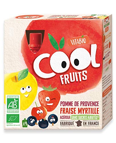 BabyBio, Zumo de fruta (Manzana, fresa y arándanos) - 4 unidades