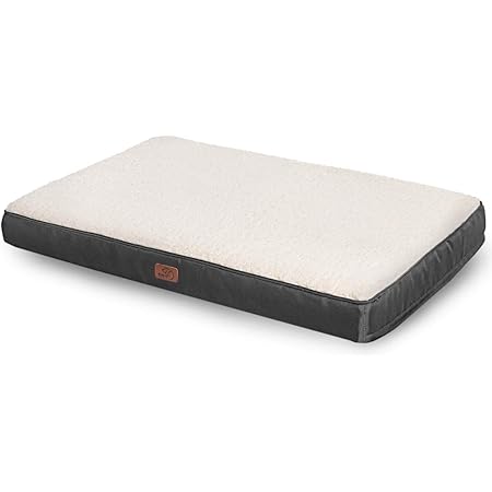 Bedsure Extra Large Dog Bed for Small, Medium, Large and Jumbo Dogs/Cats Up to 100lbs - Orthopedic Egg-Crate Foam with Removable Washable Cover - Water-Resistant Pet Mat for Crate, Grey