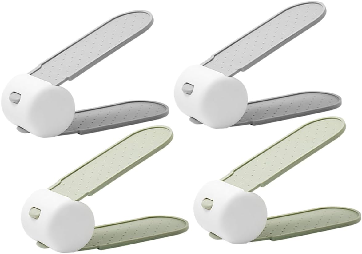 4pcs Adjustable Height Shoe Holder Non-slip Design Compact Shoe Slots Rack for Home