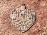REABHPY Unbreakable Diamond Compact Mirror Stainless Steel Makeup Mirror Heart-Shaped Blingbling Poc