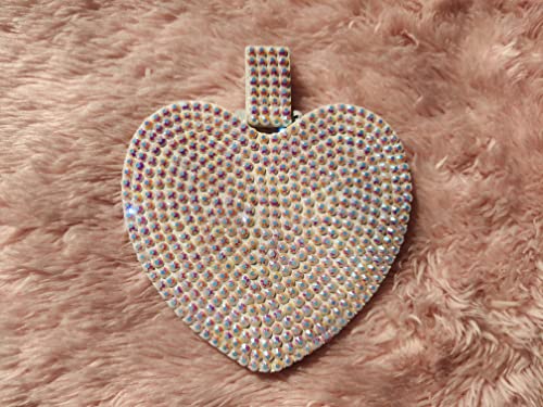 Reabhpy Unbreakable Diamond Compact Mirror Stainless Steel Makeup Mirror Heart-Shaped Blingbling Pocket Travel Small Purse Size Mirror For Women Girls Girlfriends Gift (White) #TOP9