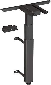 WallDesk Height-Adjustable Wall Table - Electric Frame - Height 59-125cm - Width 55cm - Black - With Memory Function