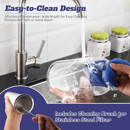 Cafeteira Cold Brew com tampa de bico de despejo, jarra de cerveja fria de 1,8 g com filtro de aço i