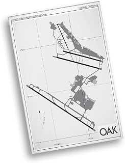 Modern Poster of Oakland International Airport Oak | 11x17 12x18 16x24 24x36 Unframed Wall Art | Minimal Traveler Print for Gift | Minimalist Home Office Decor