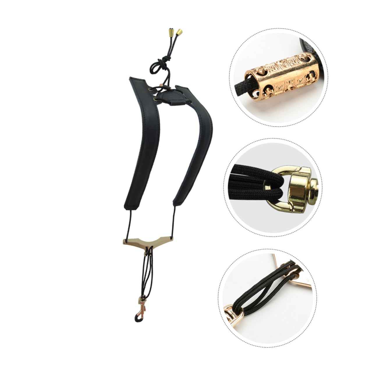 SUPVOX Tracolla per Sax a Doppia Spalla, Collare per Sassofono in Cuoio e Nylon Nero, Regolabile, Distribuisce Peso e Riduce Dolori Stili multipli