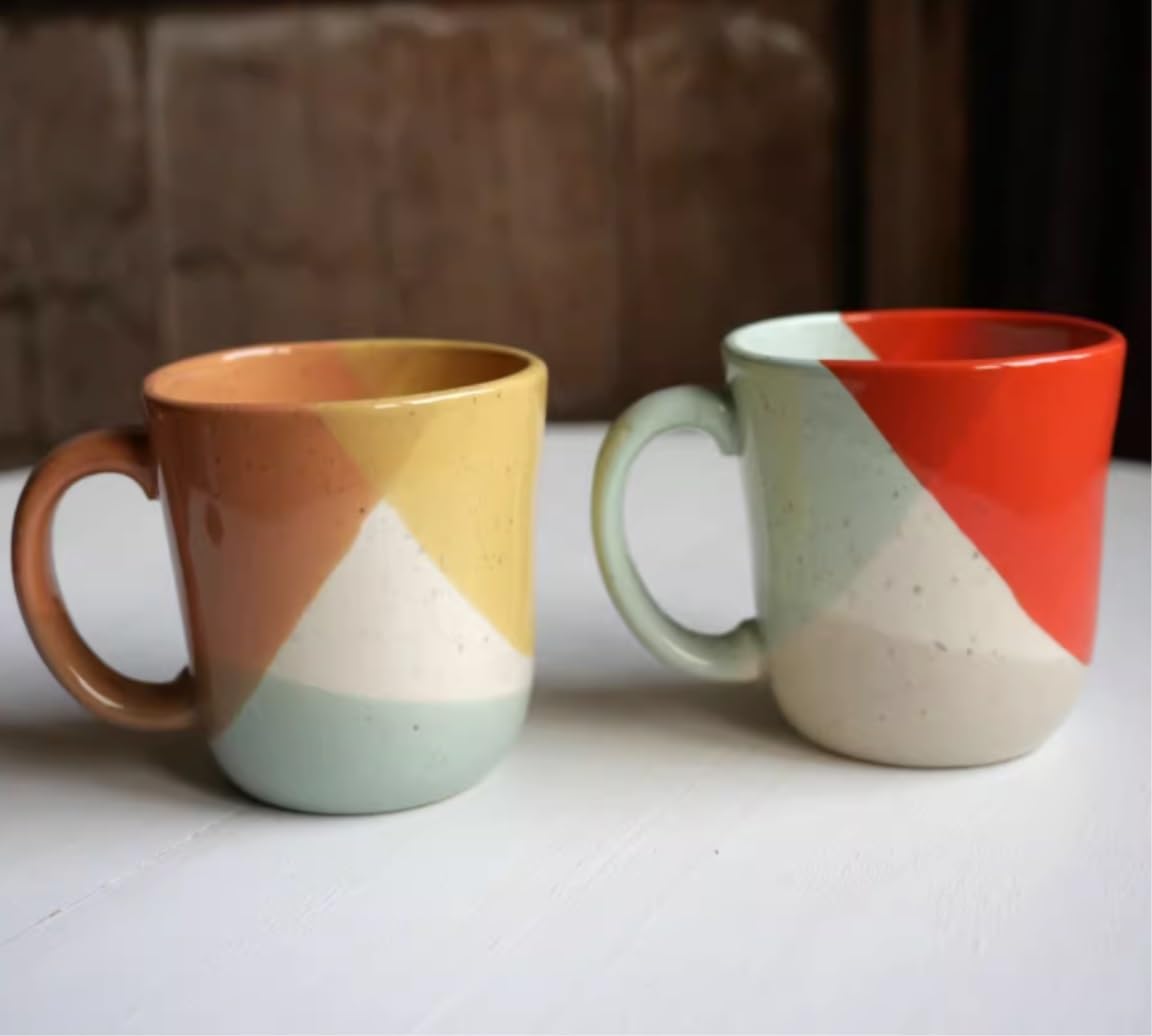 Taza de Café de Té Tazas De Cerámica Gruesa De Estilo Europeo, Taza De Cerámica Contrastante, Taza De Leche Para Café, Taza Para Beber En La Oficina para té de la tarde(B)