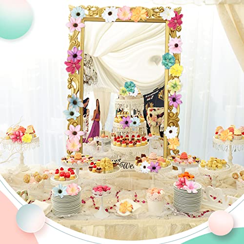 200 Pieces Faux Flower Heads Fake Mini Flower Heads Artificial Peony Daisy Rose Flowers Multicolor Silk Daisy Flower Heads Silk Mini Flowers For Wedding Halloween Decoration #TOP6