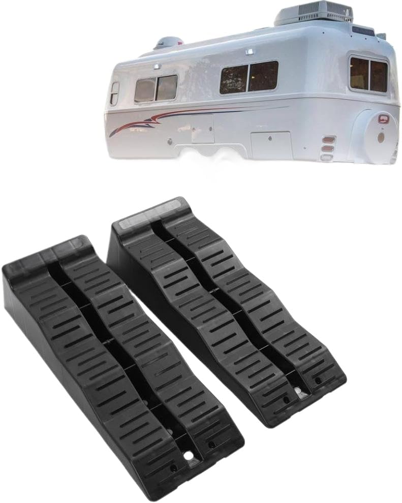 RV Leveling Ramps 11000LBS Load Capacity Wheel Chock Compatible with Travel Trailer Campers