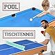 SereneLife 4-in-1 / 5-in-1 Multifunktionstisch – inkl. Billardtisch, Tischtennisplatte, Tischkicker, Kickertisch, Airhockey Tisch, Shuffleboard & Bowling Tische – Spieltisch Kinder & Erwachsene