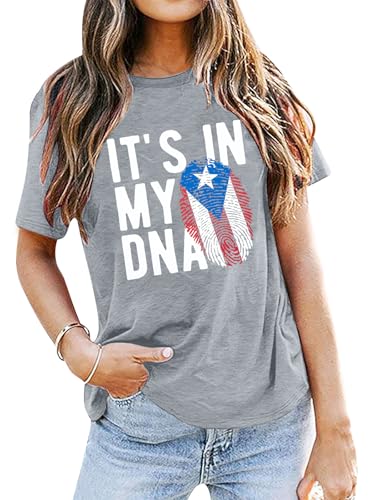 Puerto Rican Tshirt Women Puerto Rico Flag Pride Shirts Short Sleeve Tops