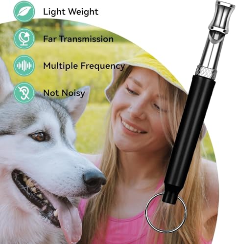 3 Stück Hundepfeife Rütter Rückruf, Hundepfeife Hochfrequenz Lautlos, Metall Hundepfeifen, Einstellbar Erziehungshilfen für Hunde, mit Lanyard für Hören Sie Auf Zu Bellen und Trainieren Sie Ihren Hund