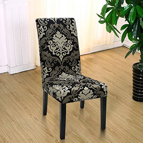 Fuloon 4 Pack Super Fit Stretch Removable Washable Short Dining Chair Protector Cover Seat Slipcover For Hotel, Dining Room, Ceremony, Banquet Wedding Party #TOP5