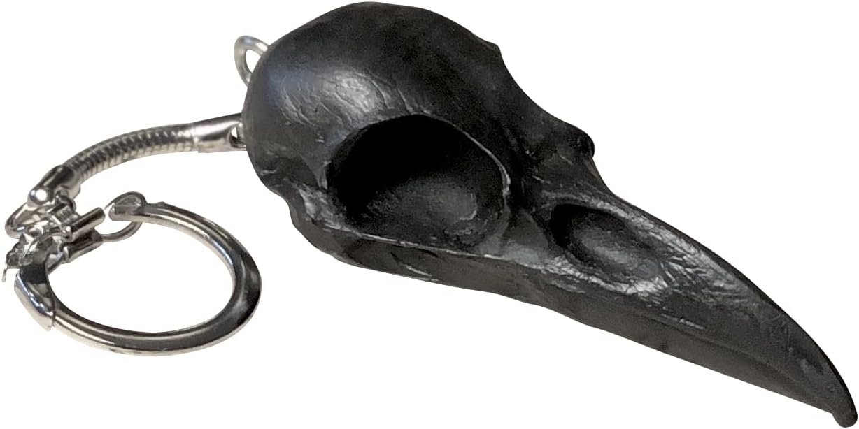 Biker Gift Unique Raven Skull Keychain for Men Women Father's Day