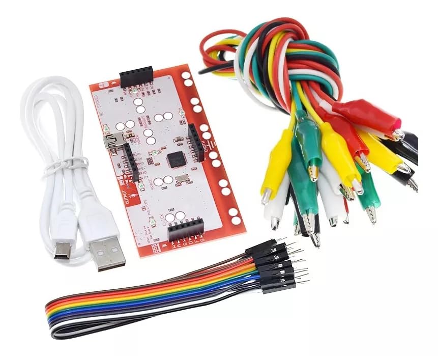 REES52 Makey Makey Tech Kit STEM Toy for Kids with USB Cable Alligator Clips Support Connect Objects to Computer Keys