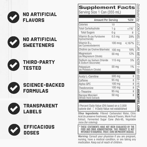 Image of Jocko GO Energy Drinks Sugar Free - KETO, Vitamin B12, Vitamin B6, Nootropic - Sugar Free Energy Drinks w /Monk Fruit (WhoopAssault Watermelon) 12pk