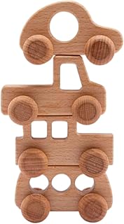 Woodily Wooden Toys - Wooden Toy Wooden Cars for Children Boys Girls from 0 Months, Sustainable, Montessori Toy Wooden Car Baby Toy Birth Motor Skills Toy Chew Toy Birthday Gift